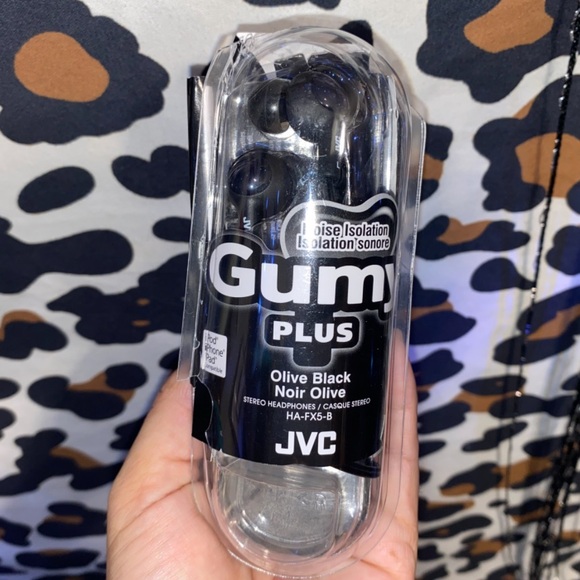GUMMY PLUS JVC OLIVE BLACK STEREO HEADPHONES - Picture 1 of 1